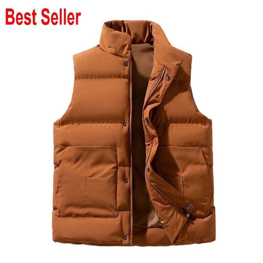 Men's Puffer Vest Water-Resistant Quilted Sleeveless Jacket Classic Outdoor